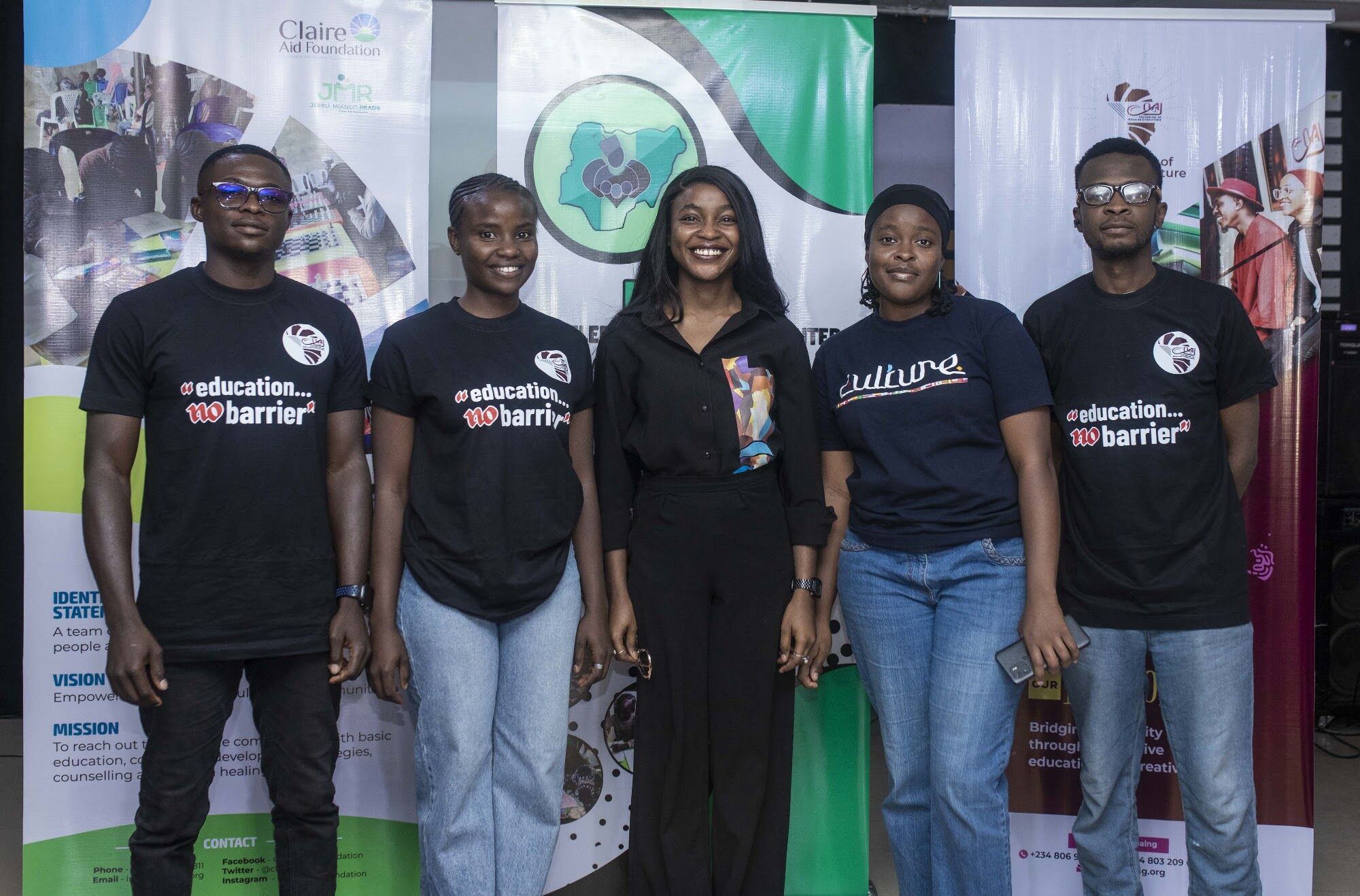 Young COAL team members in #EducationNoBarriers T-shirts at the education advocacy forum